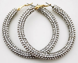 Beautiful Rhinestone Hoop Earrings
