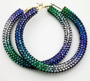 Beautiful Rhinestone Hoop Earrings
