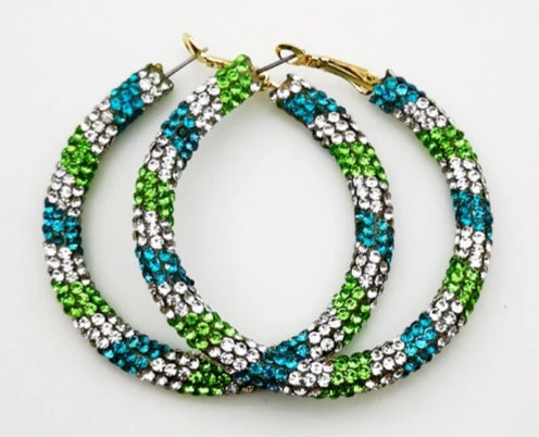Beautiful Rhinestone Hoop Earrings