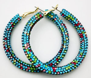 Beautiful Rhinestone Hoop Earrings