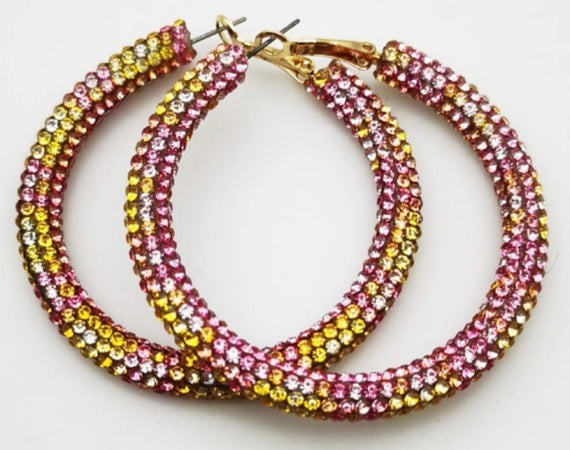 Beautiful Rhinestone Hoop Earrings