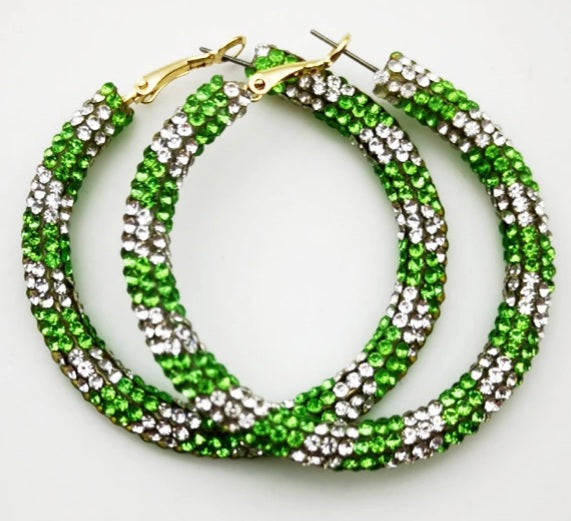 Beautiful Rhinestone Hoop Earrings