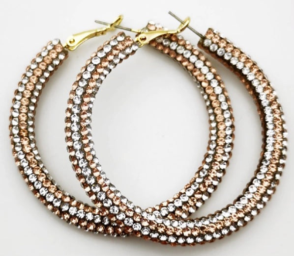 Beautiful Rhinestone Hoop Earrings