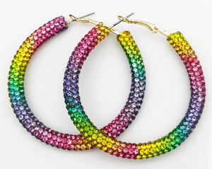 Beautiful Rhinestone Hoop Earrings