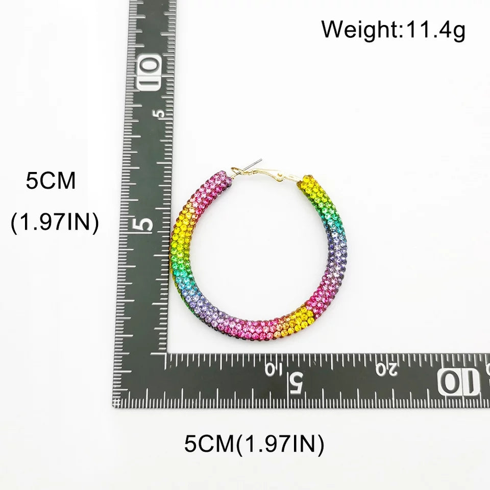 Beautiful Rhinestone Hoop Earrings